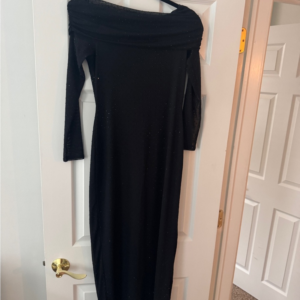 Black rhinestone Off-Shoulder Dress- Abercrombie Size S, worn once